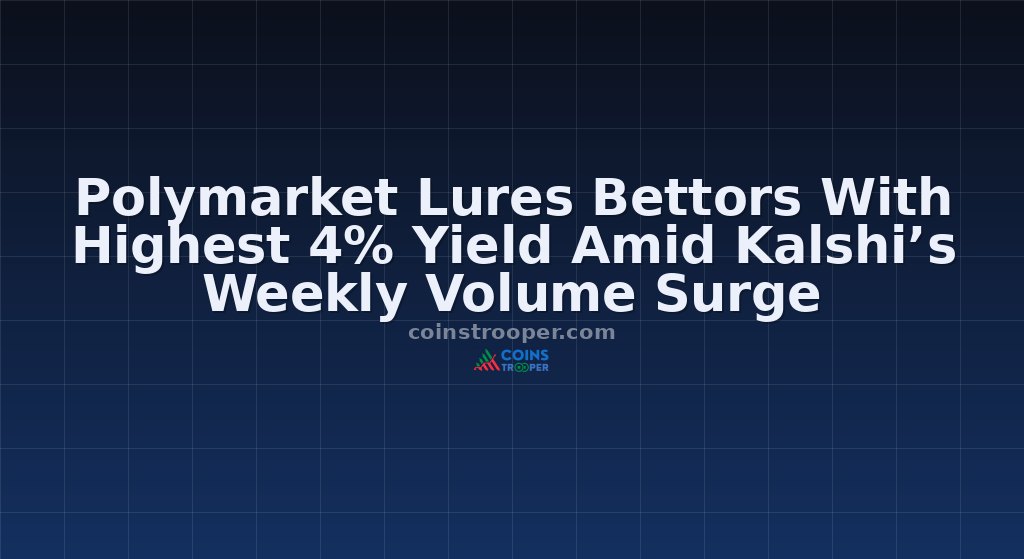 Polymarket Lures Bettors With Highest 4% Yield Amid Kalshi’s Weekly Volume Surge
