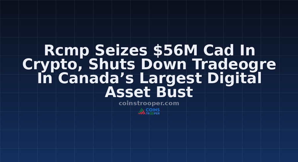 Rcmp Seizes $56M Cad In Crypto, Shuts Down Tradeogre In Canada’s Largest Digital Asset Bust