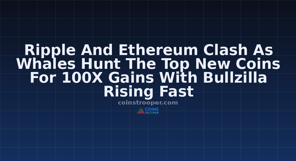 Ripple And Ethereum Clash As Whales Hunt The Top New Coins For 100X Gains With Bullzilla Rising Fast