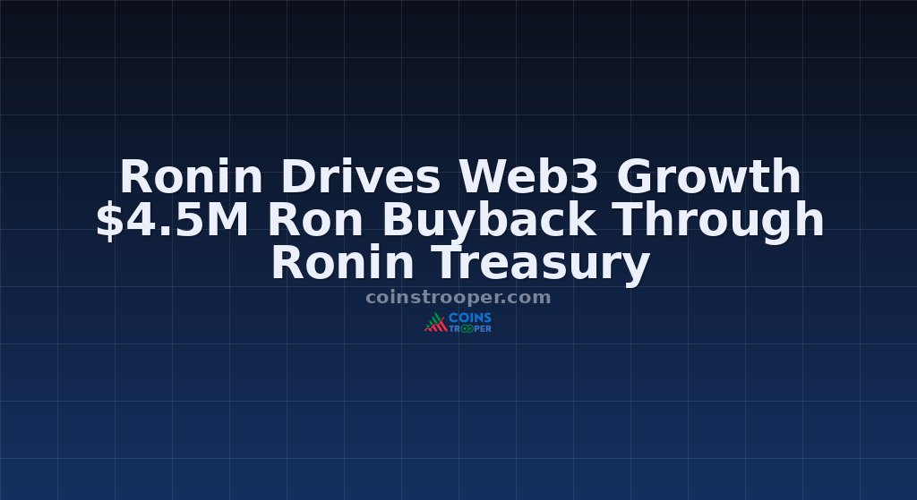 Ronin Drives Web3 Growth $4.5M Ron Buyback Through Ronin Treasury