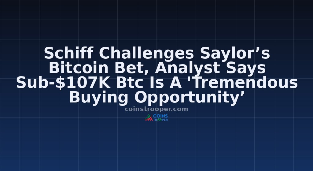 Schiff Challenges Saylor’s Bitcoin Bet, Analyst Says Sub-$107K Btc Is A 'Tremendous Buying Opportunity’