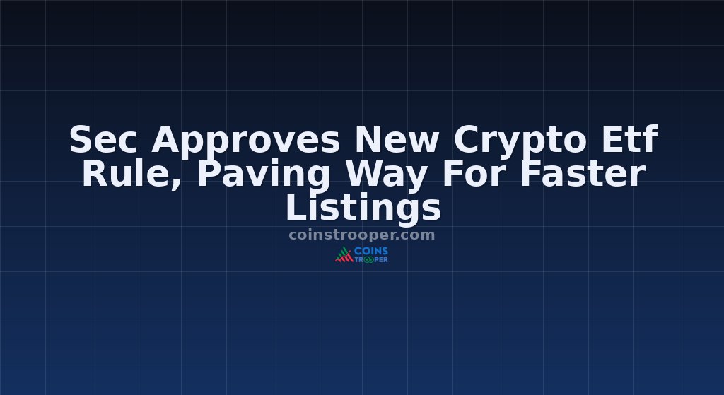 Sec Approves New Crypto Etf Rule, Paving Way For Faster Listings