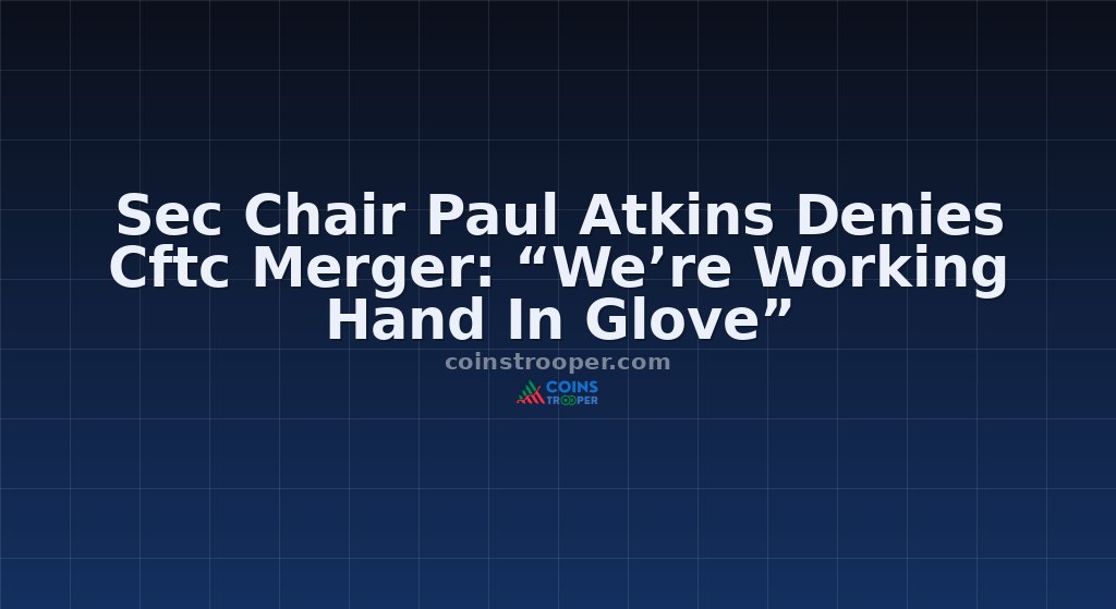 Sec Chair Paul Atkins Denies Cftc Merger: “We’re Working Hand In Glove”
