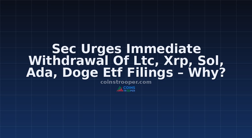 Sec Urges Immediate Withdrawal Of Ltc, Xrp, Sol, Ada, Doge Etf Filings – Why?