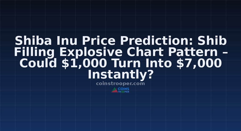 Shiba Inu Price Prediction: Shib Filling Explosive Chart Pattern – Could $1,000 Turn Into $7,000 Instantly?
