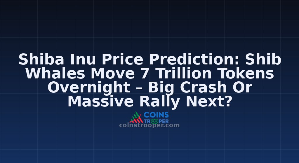 Shiba Inu Price Prediction: Shib Whales Move 7 Trillion Tokens Overnight – Big Crash Or Massive Rally Next?