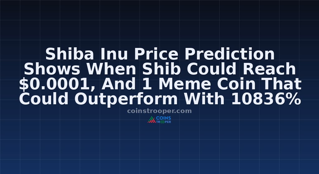 Shiba Inu Price Prediction Shows When Shib Could Reach $0.0001, And 1 Meme Coin That Could Outperform With 10836% Climb