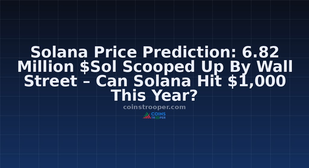 Solana Price Prediction: 6.82 Million $Sol Scooped Up By Wall Street – Can Solana Hit $1,000 This Year?