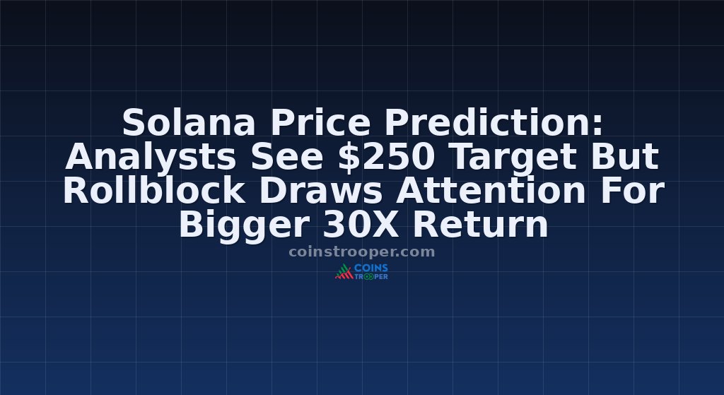 Solana Price Prediction: Analysts See $250 Target But Rollblock Draws Attention For Bigger 30X Return