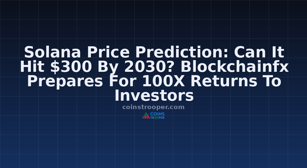 Solana Price Prediction: Can It Hit $300 By 2030? Blockchainfx Prepares For 100X Returns To Investors