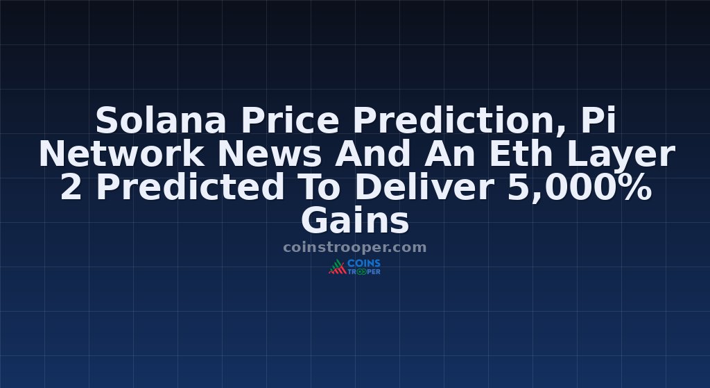 Solana Price Prediction, Pi Network News And An Eth Layer 2 Predicted To Deliver 5,000% Gains