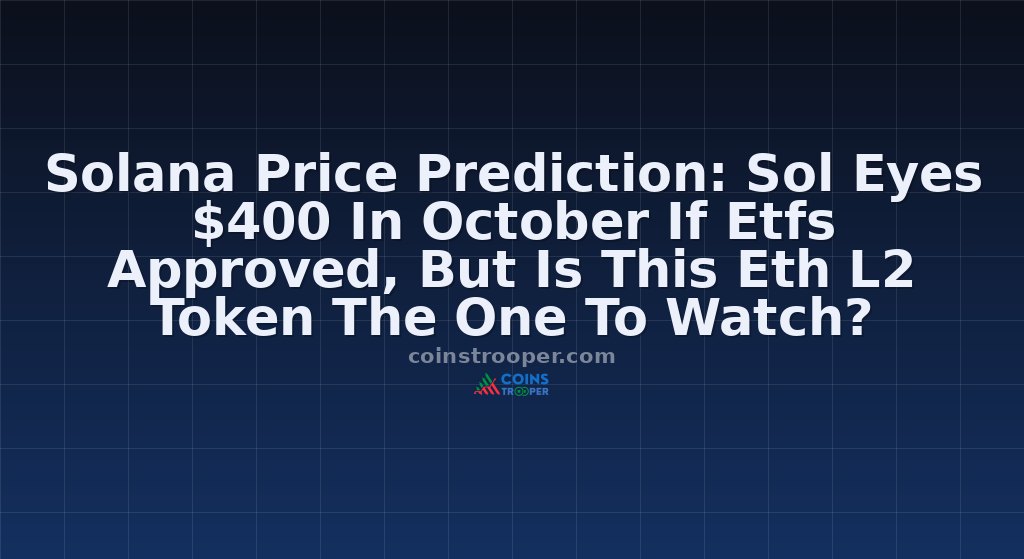 Solana Price Prediction: Sol Eyes $400 In October If Etfs Approved, But Is This Eth L2 Token The One To Watch?