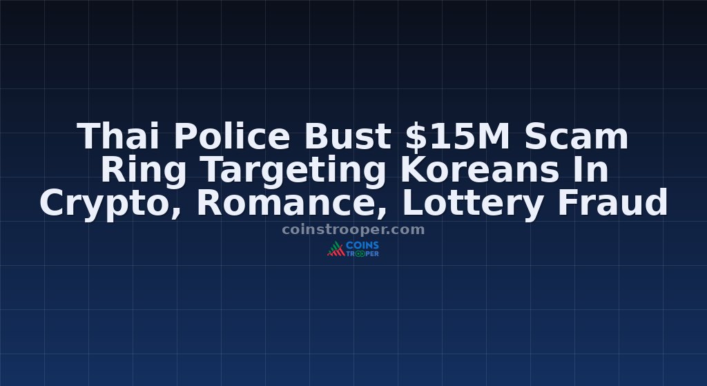 Thai Police Bust $15M Scam Ring Targeting Koreans In Crypto, Romance, Lottery Fraud