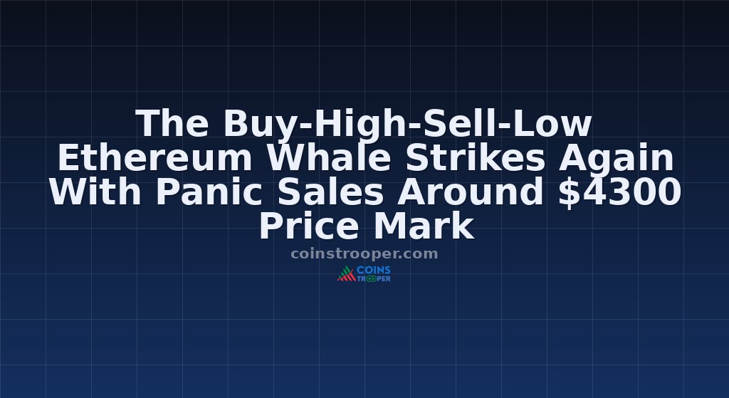 The Buy-High-Sell-Low Ethereum Whale Strikes Again With Panic Sales Around $4300 Price Mark