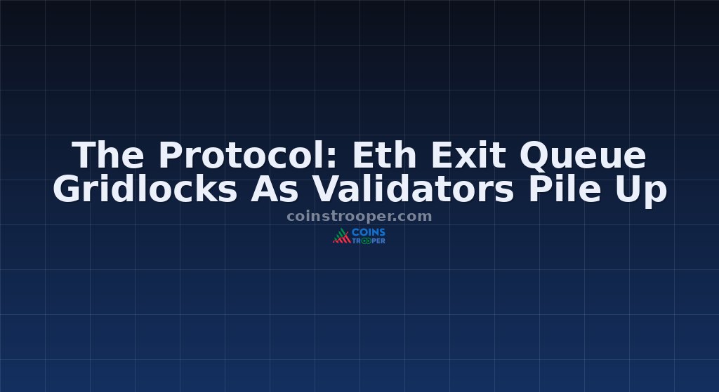 The Protocol: Eth Exit Queue Gridlocks As Validators Pile Up