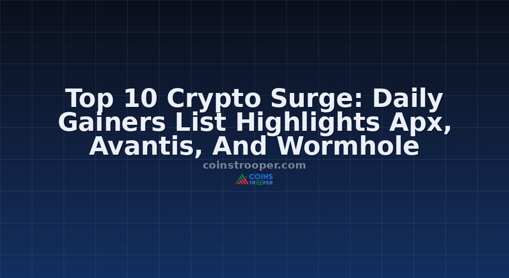 Top 10 Crypto Surge: Daily Gainers List Highlights Apx, Avantis, And Wormhole