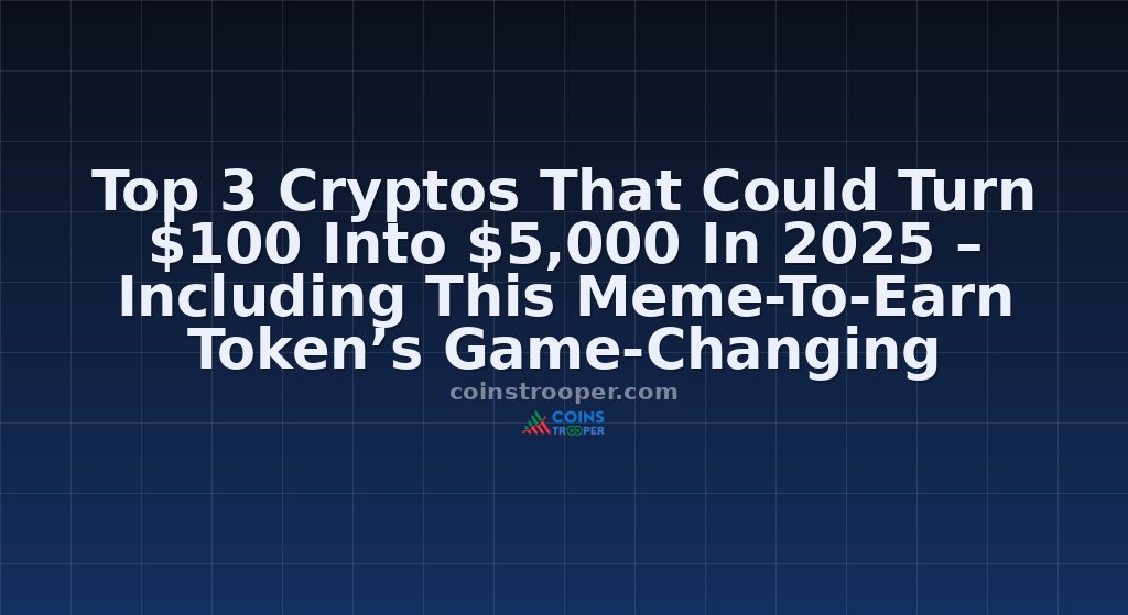 Top 3 Cryptos That Could Turn $100 Into $5,000 In 2025 – Including This Meme-To-Earn Token’s Game-Changing Potential