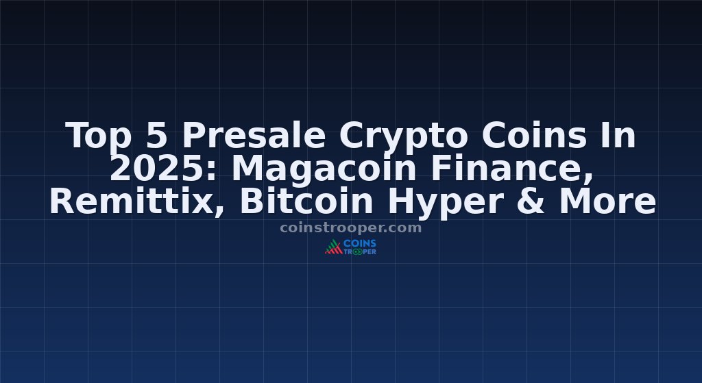 Top 5 Presale Crypto Coins In 2025: Magacoin Finance, Remittix, Bitcoin Hyper & More