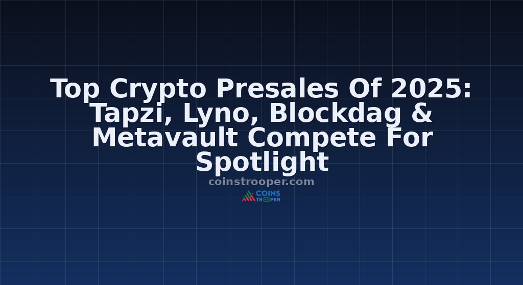 Top Crypto Presales Of 2025: Tapzi, Lyno, Blockdag & Metavault Compete For Spotlight