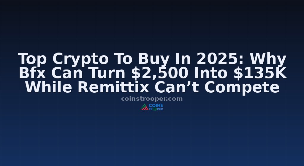 Top Crypto To Buy In 2025: Why Bfx Can Turn $2,500 Into $135K While Remittix Can’t Compete