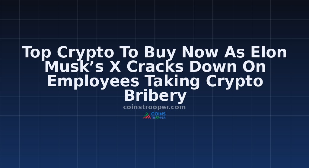 Top Crypto To Buy Now As Elon Musk’s X Cracks Down On Employees Taking Crypto Bribery
