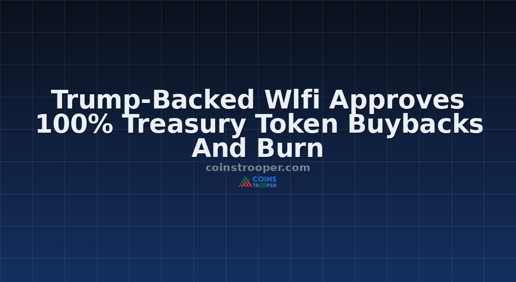Trump-Backed Wlfi Approves 100% Treasury Token Buybacks And Burn