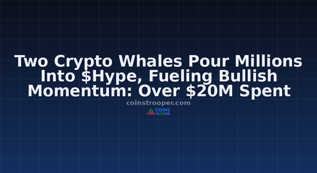 Two Crypto Whales Pour Millions Into $Hype, Fueling Bullish Momentum: Over $20M Spent