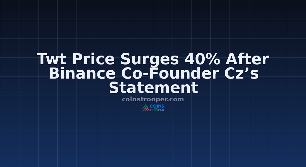 Twt Price Surges 40% After Binance Co-Founder Cz’s Statement 