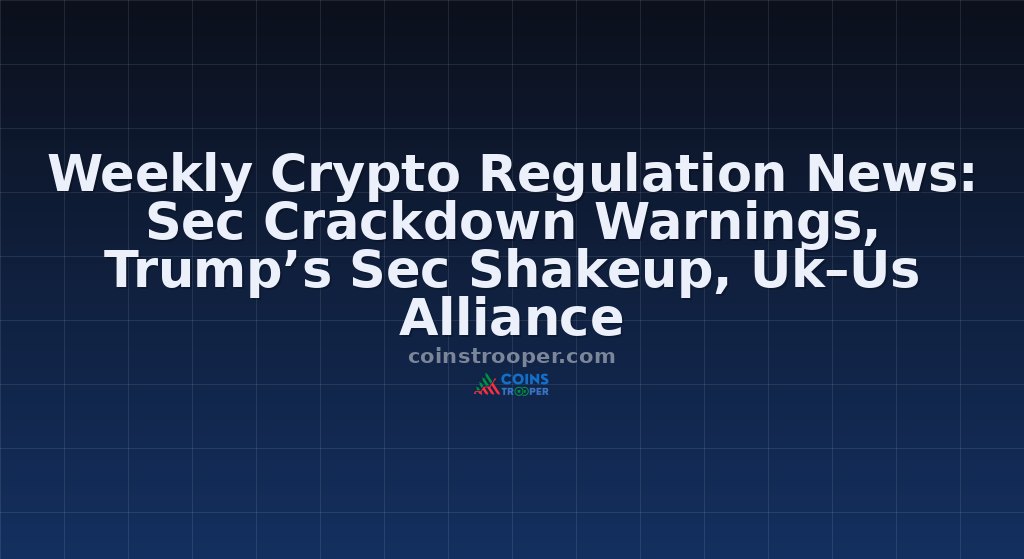 Weekly Crypto Regulation News: Sec Crackdown Warnings, Trump’s Sec Shakeup, Uk–Us Alliance