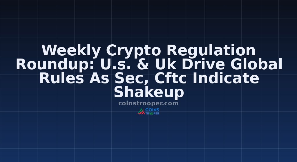 Weekly Crypto Regulation Roundup: U.s. & Uk Drive Global Rules As Sec, Cftc Indicate Shakeup