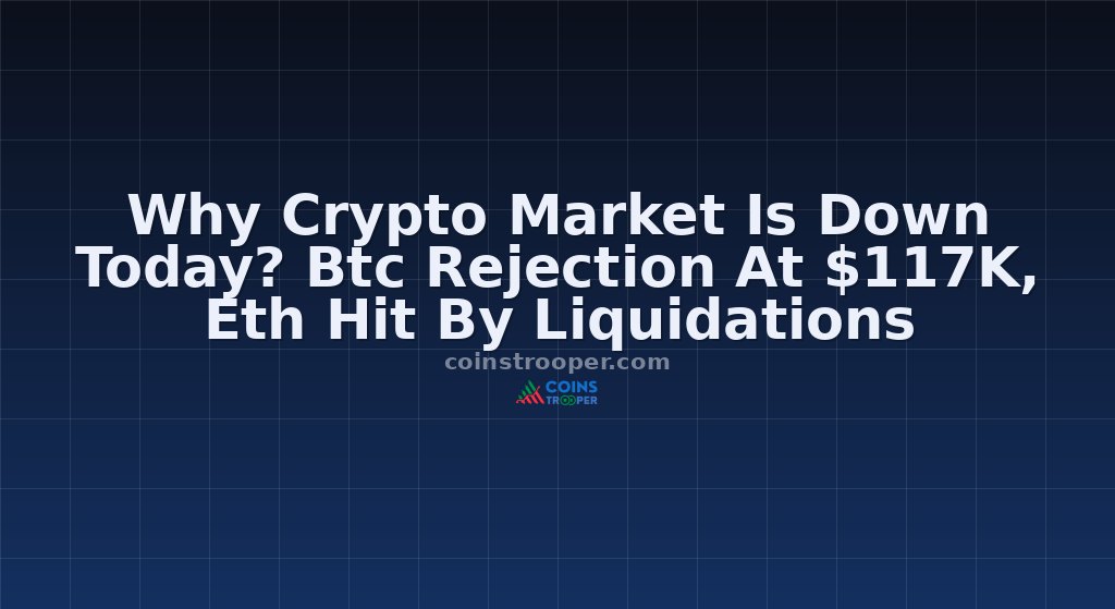 Why Crypto Market Is Down Today? Btc Rejection At $117K, Eth Hit By Liquidations