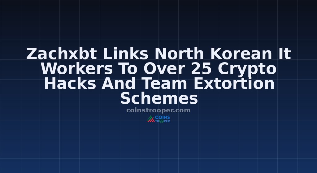 Zachxbt Links North Korean It Workers To Over 25 Crypto Hacks And Team Extortion Schemes