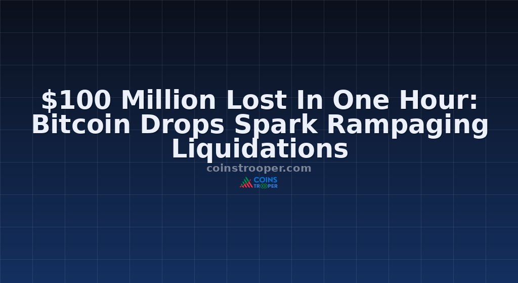 $100 Million Lost In One Hour: Bitcoin Drops Spark Rampaging Liquidations