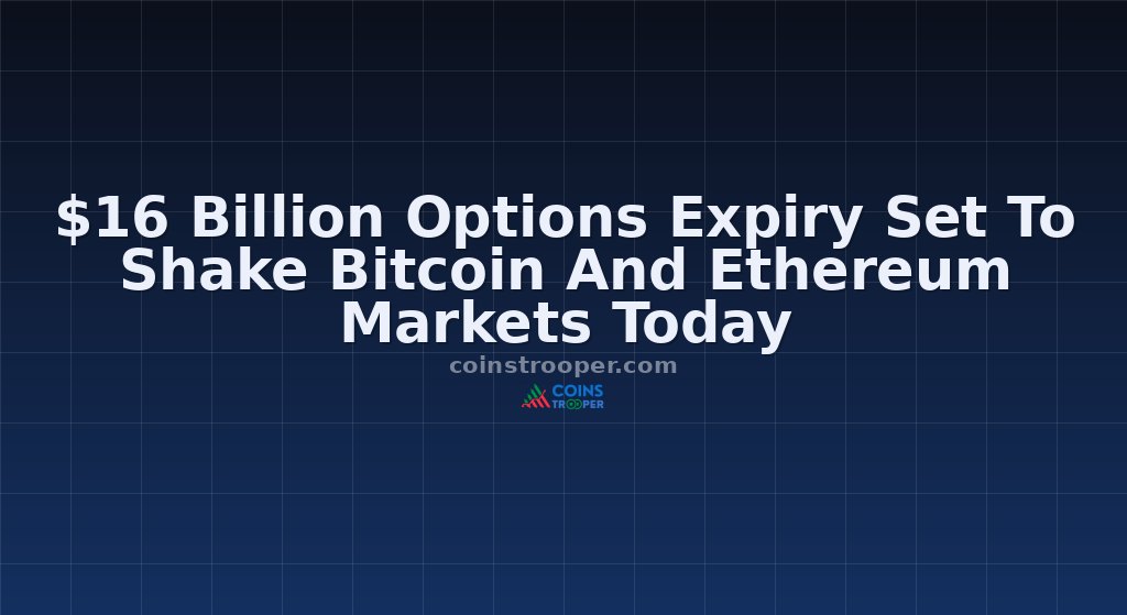 $16 Billion Options Expiry Set To Shake Bitcoin And Ethereum Markets Today