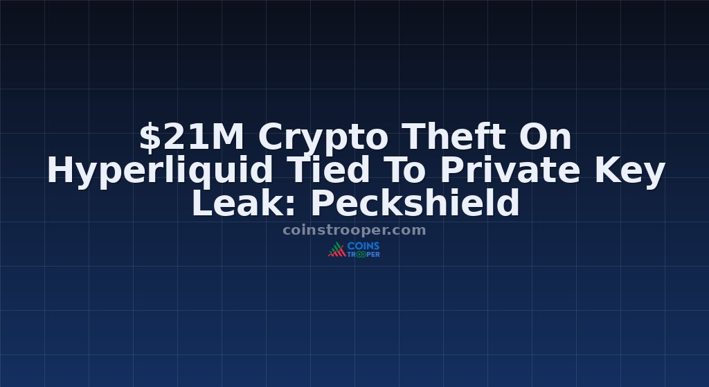 $21M Crypto Theft On Hyperliquid Tied To Private Key Leak: Peckshield