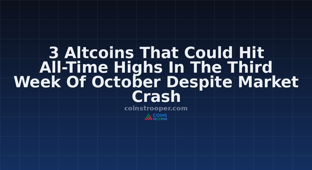3 Altcoins That Could Hit All-Time Highs In The Third Week Of October Despite Market Crash
