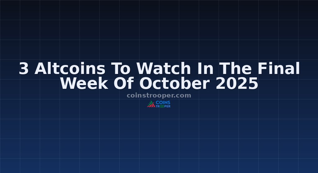 3 Altcoins To Watch In The Final Week Of October 2025