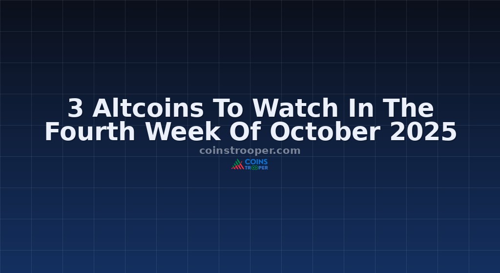 3 Altcoins To Watch In The Fourth Week Of October 2025