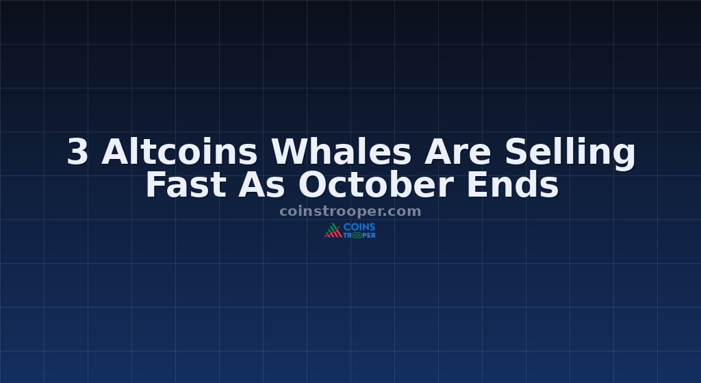 3 Altcoins Whales Are Selling Fast As October Ends