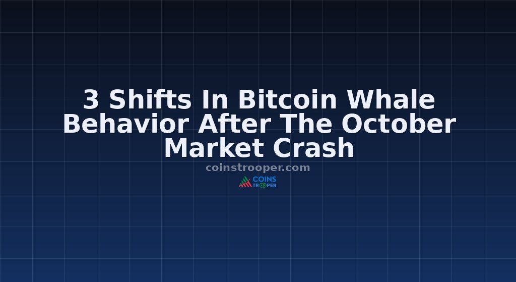 3 Shifts In Bitcoin Whale Behavior After The October Market Crash