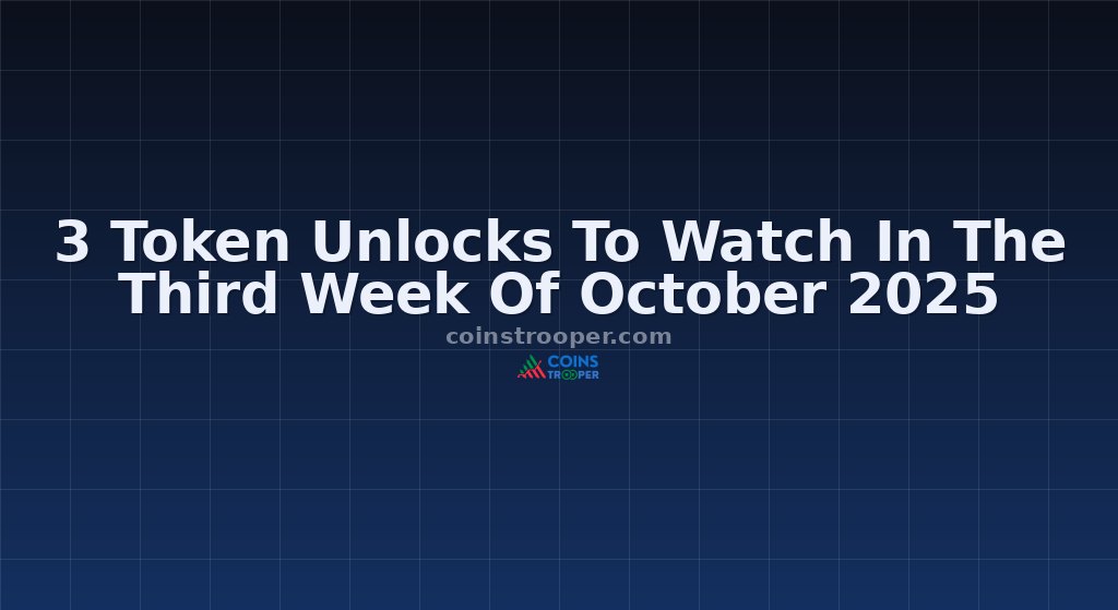 3 Token Unlocks To Watch In The Third Week Of October 2025