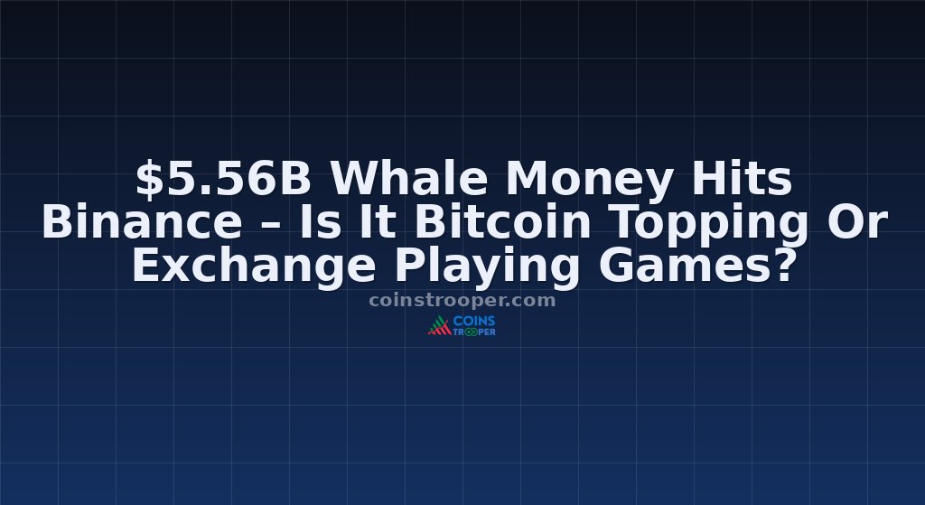 $5.56B Whale Money Hits Binance – Is It Bitcoin Topping Or Exchange Playing Games?