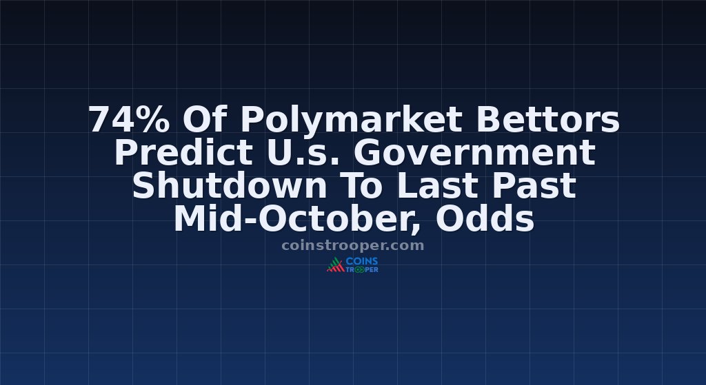 74% Of Polymarket Bettors Predict U.s. Government Shutdown To Last Past Mid-October, Odds