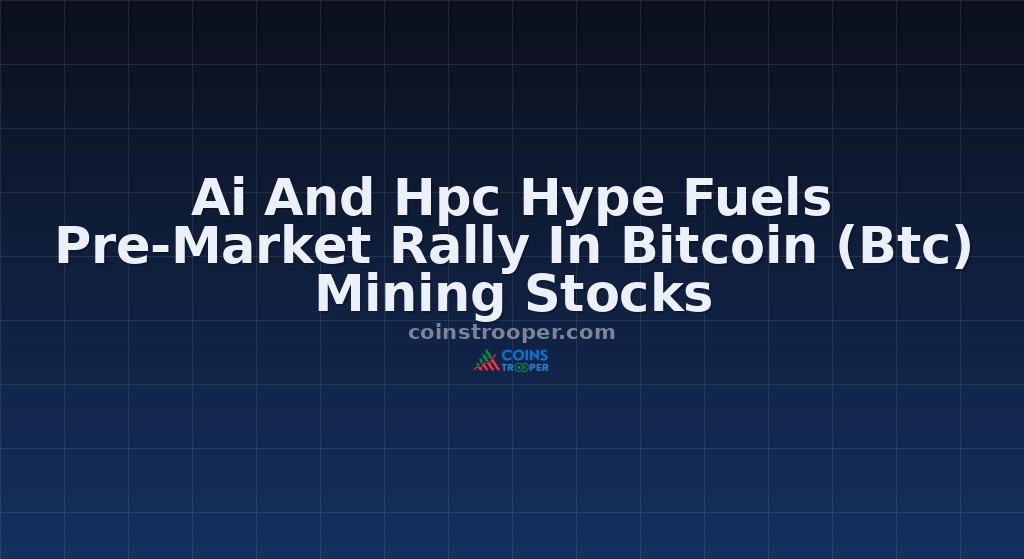 Ai And Hpc Hype Fuels Pre-Market Rally In Bitcoin (Btc) Mining Stocks