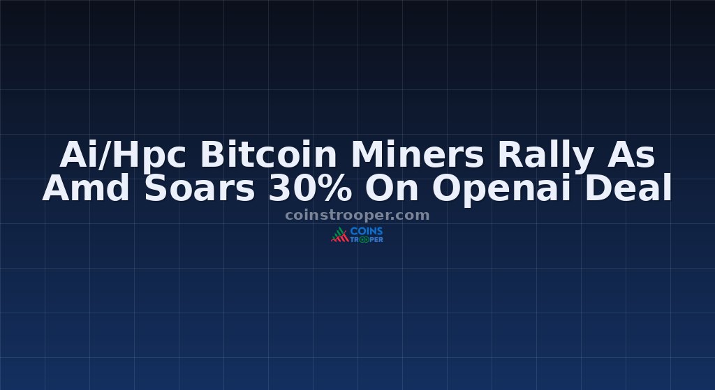 Ai/Hpc Bitcoin Miners Rally As Amd Soars 30% On Openai Deal