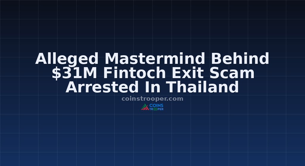 Alleged Mastermind Behind $31M Fintoch Exit Scam Arrested In Thailand