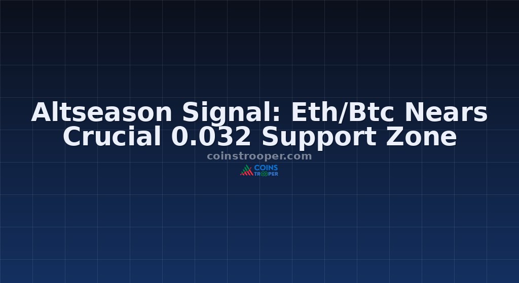 Altseason Signal: Eth/Btc Nears Crucial 0.032 Support Zone