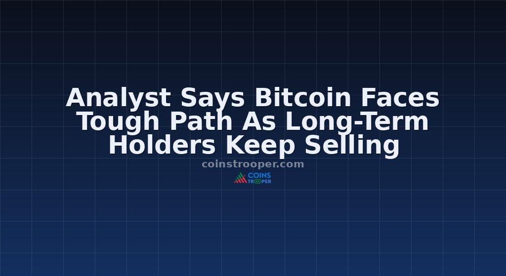 Analyst Says Bitcoin Faces Tough Path As Long-Term Holders Keep Selling