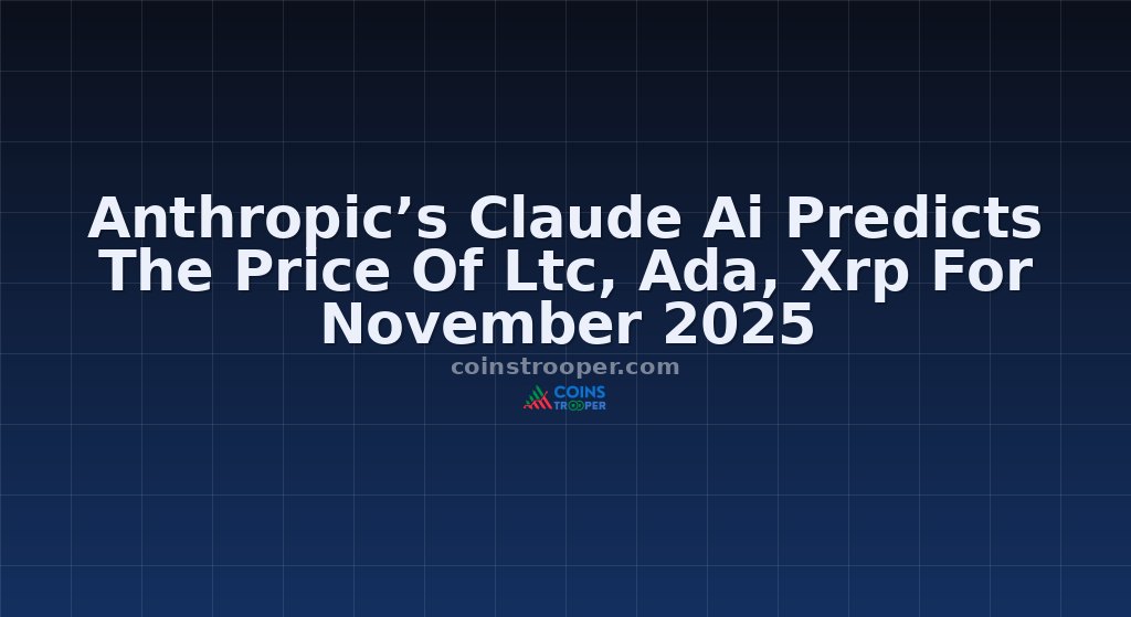 Anthropic’s Claude Ai Predicts The Price Of Ltc, Ada, Xrp For November 2025