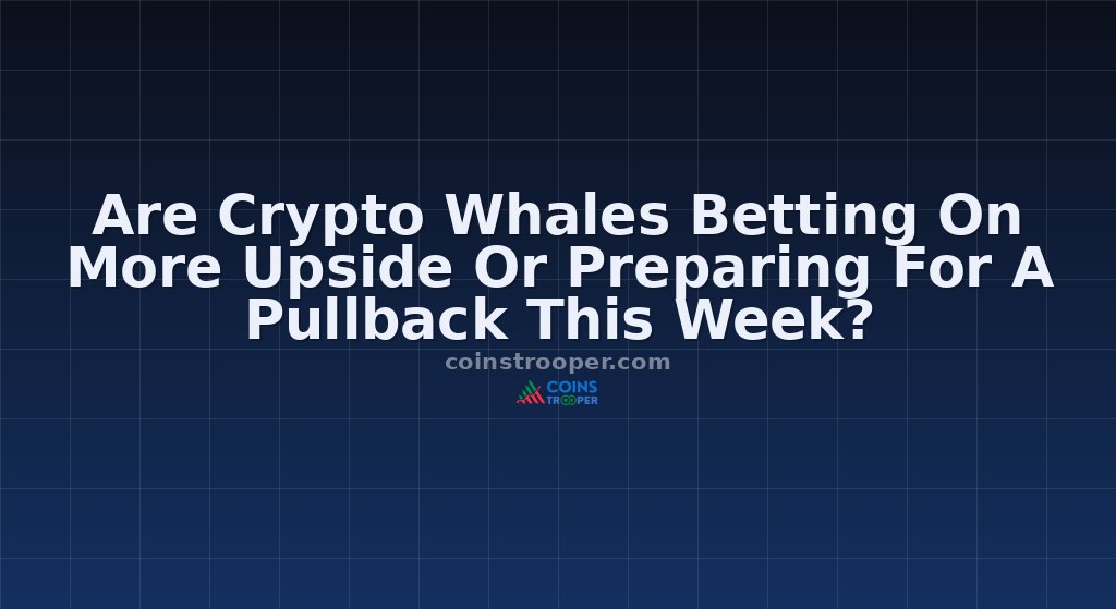 Are Crypto Whales Betting On More Upside Or Preparing For A Pullback This Week?